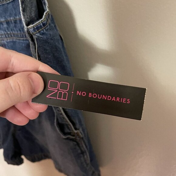 No Boundaries Women Sz L (11-13) Blue Denim Overall Shortalls NWT - Picture 8 of 12